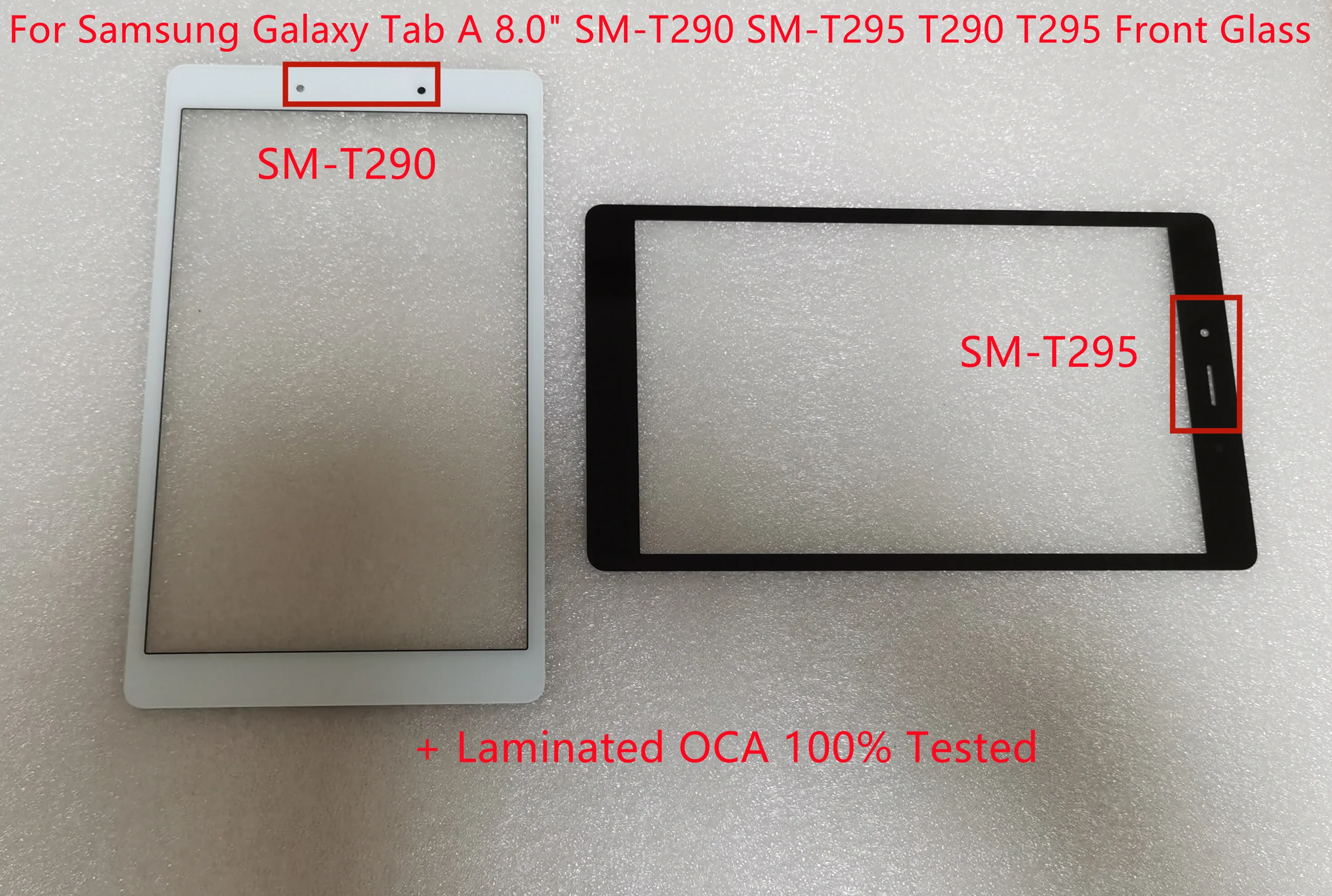 ใหม่สําหรับ Samsung Galaxy Tab A 8.0 "SM-T290 SM-T295 T290 T295 หน้าจอสัมผัสแผงด้านหน้าด้านนอก LCD แก้ว OCA กาว 100% ทดสอบ