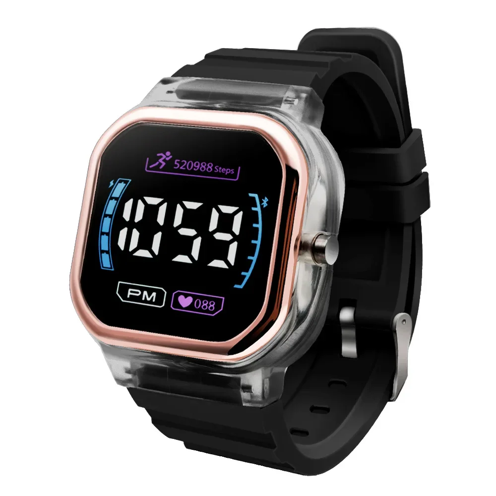 Kinder Elektronische Uhr Leuchtende Wasserdichte Platz Zifferblatt Student Sport LED Digital Armbanduhr für Jungen Mädchen Frauen