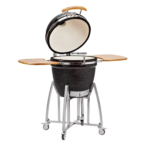 Modern 21 Inches Outdoor Lifestyle Barbecue Egg Shaped Charcoal Ceramic BBQ Kamado Grill