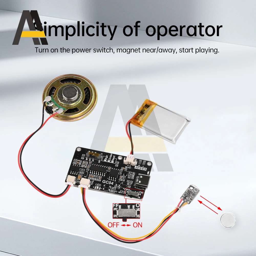 GC04 Magnetron بطاقة التسجيل حركة الإبداعية هدية مربع عيد الميلاد بطاقة عيد ميلاد غطاء الموسيقى MP3 تحميل وحدة الصوت TYPE-C