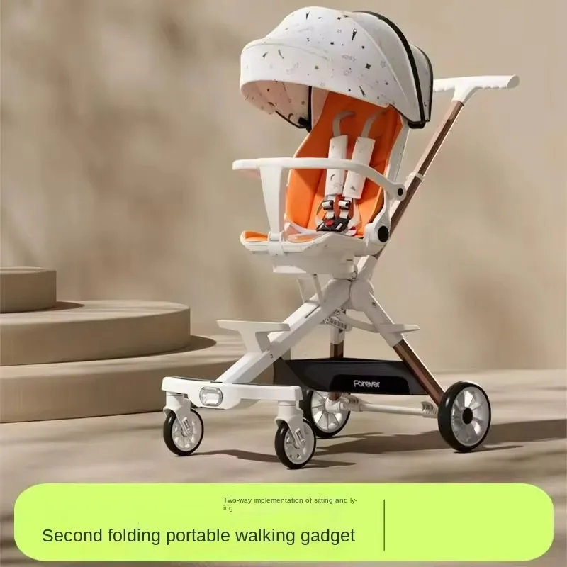 

Seat and Recline Stroller Newborn Baby Two-way Swivel Seat High Landscape Lightweight Folding Shock-absorbing Baby Stroller