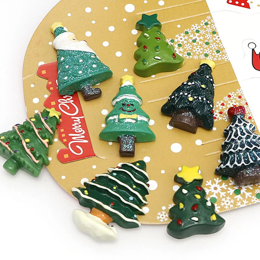 

20pcs Resin Christmas Tree Decor Diy Xmas Ornament Set Unique Holiday Craft For Party Home Jewelry Making Accessories