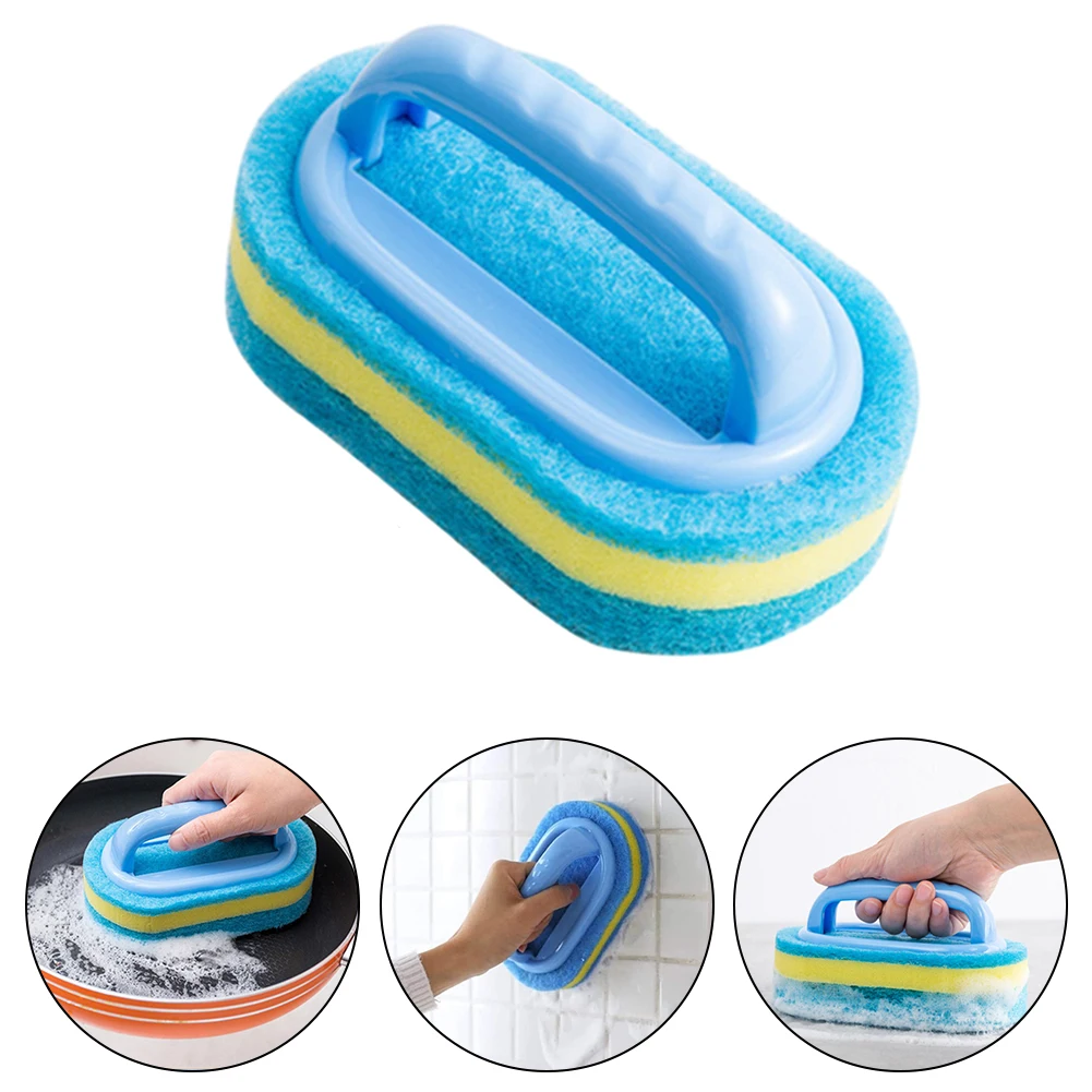 Versatile Ergonomic Sponge Cleaning Brush For Bathroom Kitchen Bathtubs Toilets Sponge Floor Cleaning Brush With Handle Tools