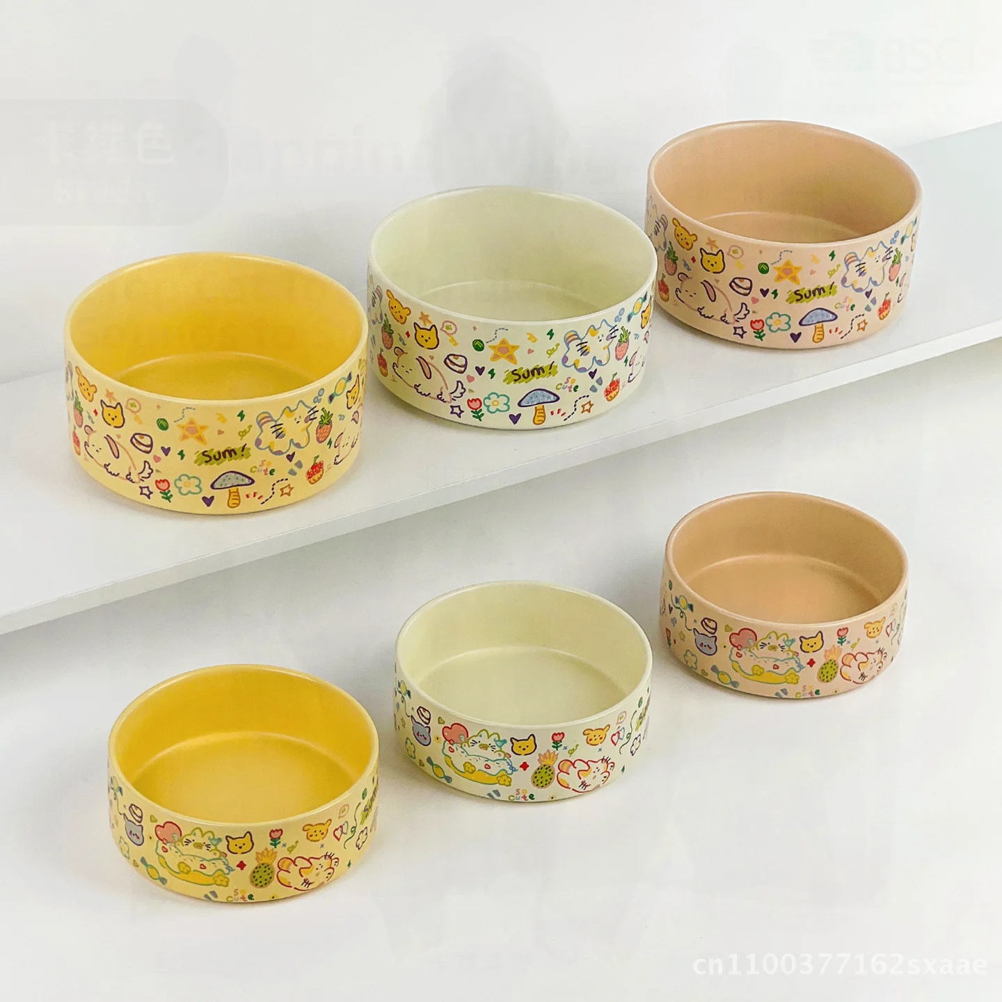 

Керамическая миска для кошек с граффити, милая миска для кормления домашних животных, противоударная, черная, устойчивая к подбородке, миска для корма для собак маленьких/средних размеров