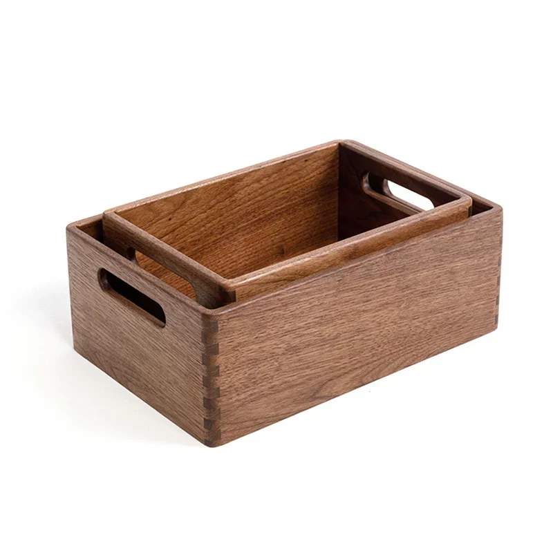 

Black Walnut Solid Wood Organizer Boxes Portable Storage Box Bottle Organizer Box Sundries Desktop Chinese Style Durable