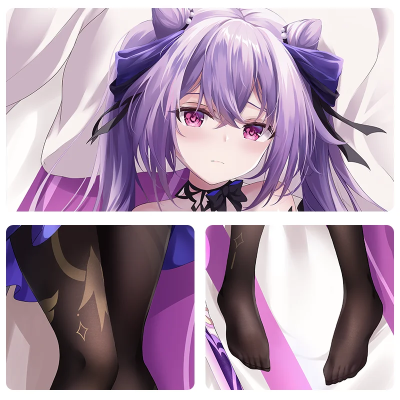 Keqing Dakimakura Genshin Impact Game Pillow Case Hugging Cushion Cover Full Body Sexy Pillowcase Home Bedding Decor Otaku Gift