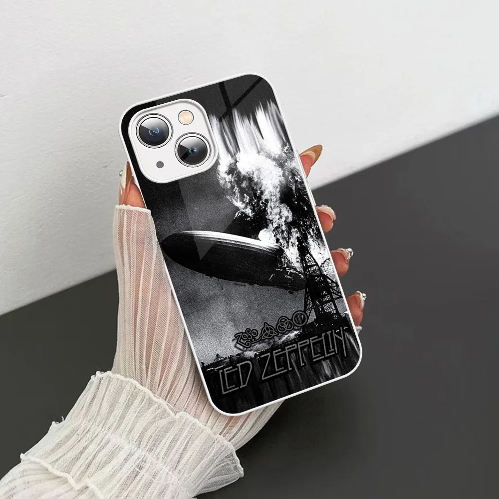 L-Led Band Z-ZeppelinS Phone Case Tempered Glass For Iphone 14 13 12 11 Pro Mini XS MAX 14Plus X XS XR Cover