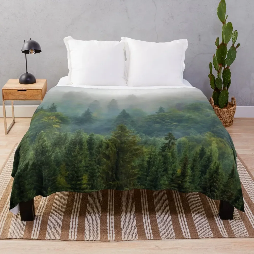 

Forest and Fog 03 Throw Blanket Sofas Tourist Blankets