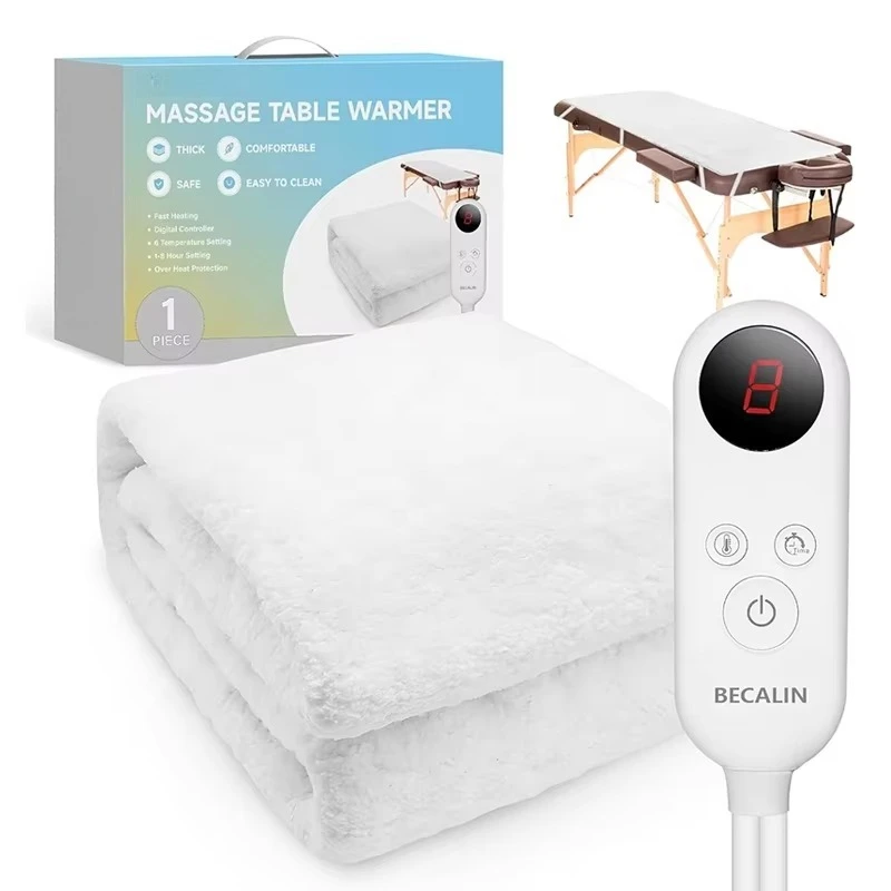 

Quilted Spa Electric Heating Blanket with Carbon Fiber Detachable Connector Washable Massage Bed for Machine Use