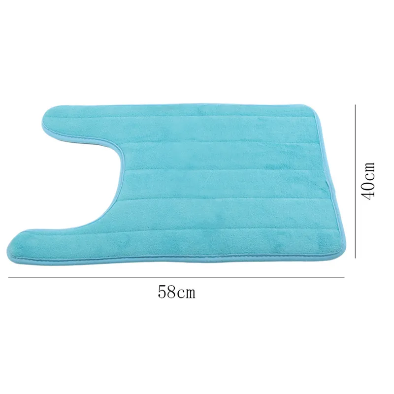 U-Shaped Memory Foam Bath Mats Toilet Mat Bathroom Coral Fleece Carpet Rug Anti-slip Floor Carpets Home Decor