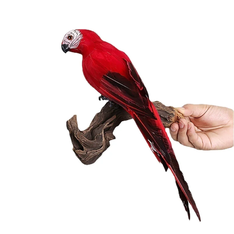 

35cm Handmade Simulation Parrot Creative Feather Lawn Figurine Ornament Animal Bird Garden Bird Prop Decoration Miniature 25cm