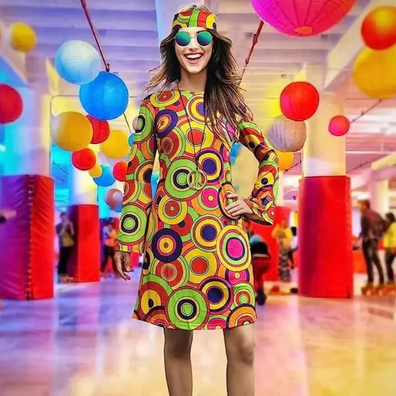 Новые костюмы хиппи 2025 года с шарфом для женщин и мужчин, карнавал, Хэллоуин, винтаж, 70-е, 80-е, рок-дискотека, косплей, наряды для вечеринки Fa eqs9X Новые костюмы хиппи 2025 года с шарфом для женщин и мужчин, карнавал, Хэллоуин, винтаж, 70-е, 80-е, рок-дискотека, косплей, наряды для вечеринки Fa eqs9X