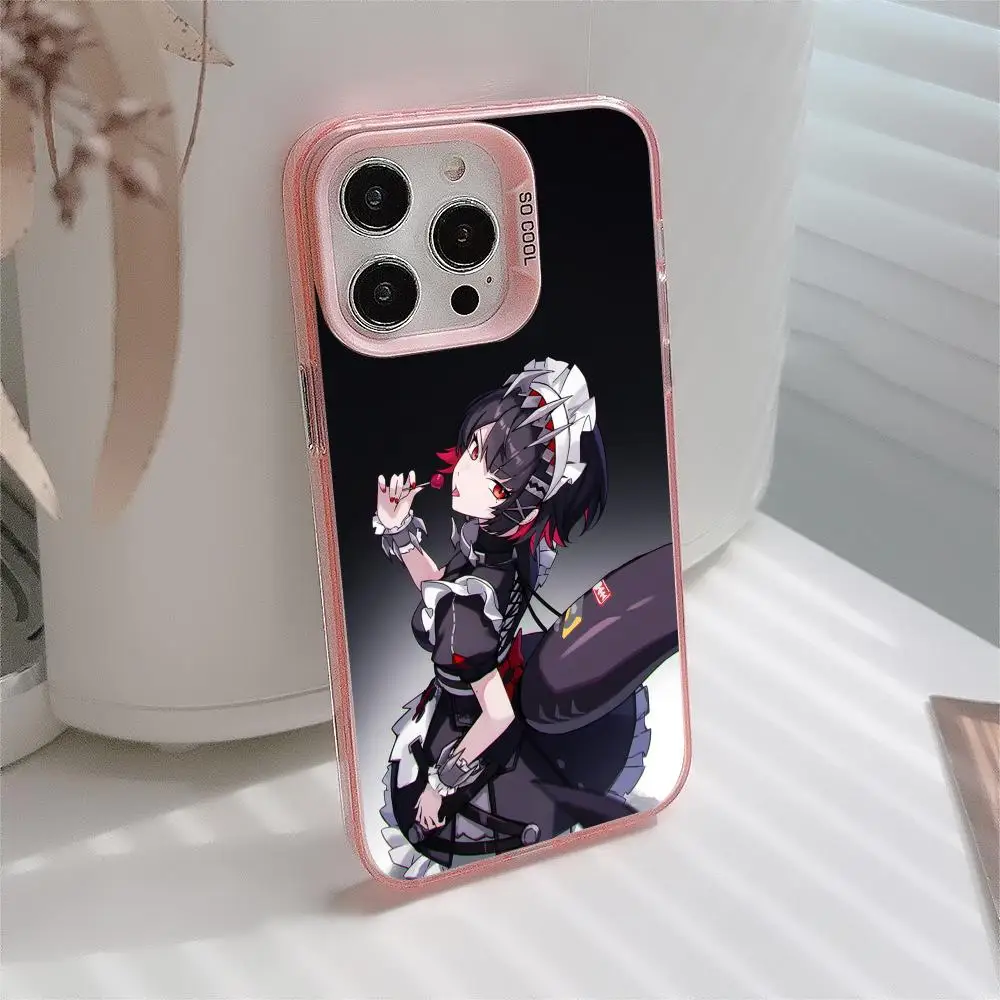 

Чехол для телефона Zenless Zone Zero Ellen Joe для iPhone 17, 16, 15, 14, 13, 12, 11 X XR XS 8 7 Pro Max Plus, полупрозрачный розовый чехол