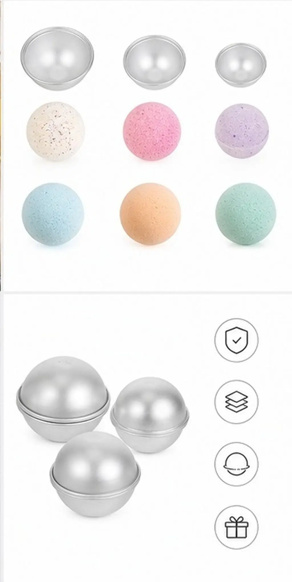 6 Pcs Bath Ball Mold Salt Sphere Convenient Bathing Diy Molds Making Supplies Forming