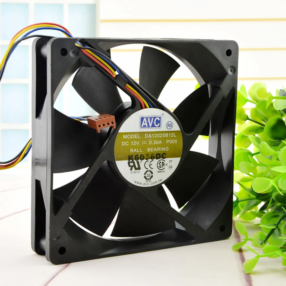 

DA12025B12L 120 мм 1225 12025 120*120*25 мм 12*12*2,5 см Вентилятор корпуса с шарикоподшипником 12 В 0,3 А 4PIN