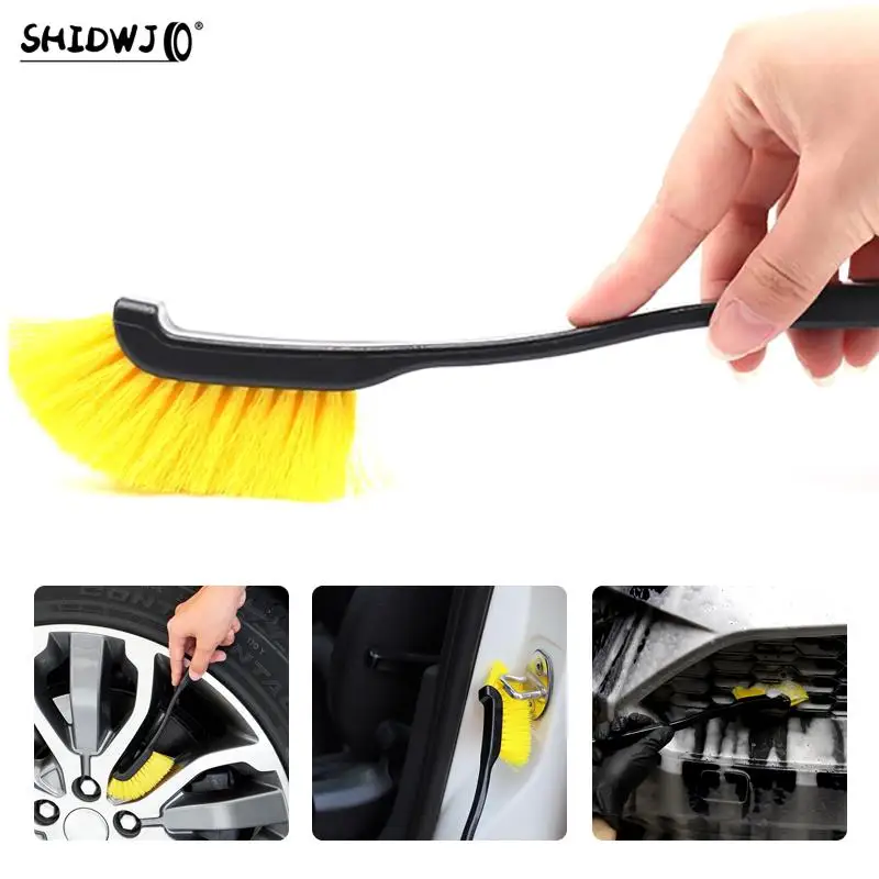 

28cm Car Tire Rim Brush Wheel Hub Cleaning Brushes Car Wheels Detailing Cleaning Accessories Tire Auto Washing Tool