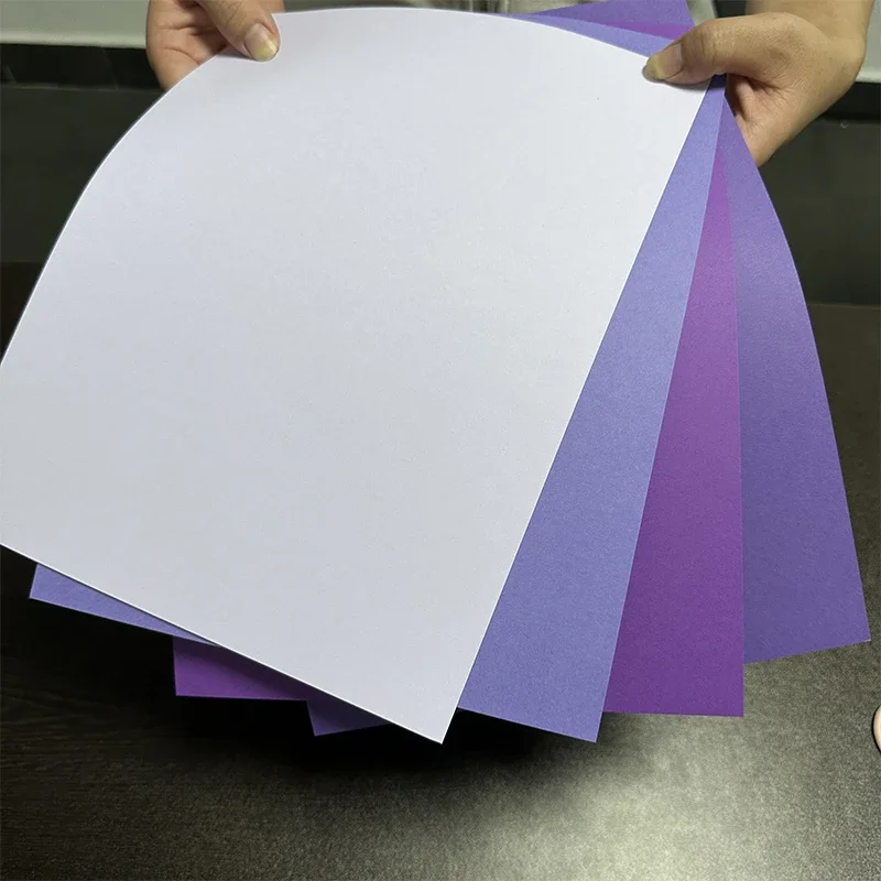 16 Sheets A4 Purple Macaron cyan Series Cards Thick Paper 8.5 \