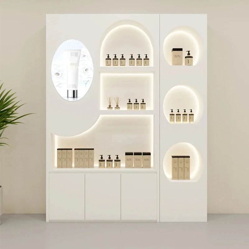 Factory Direct 2026 Skin care display cabinet Cosmetics display cabinet Professional custom beauty salon Product cabinet Shelf