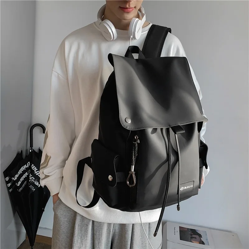 1pcs Light Tear Resistant Oxford Unisex Rucksack Adjustable Wide Straps Workwear Style Outdoor Hiking Storage Bag