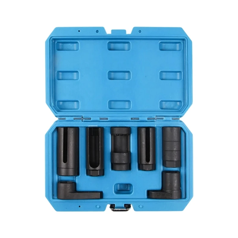 124B 7 Piece Oxygen Removal with Open-Side Service Heads, 22 27 29 mm Coverage, 3/8-Drive Half-Drive for Daily Garage