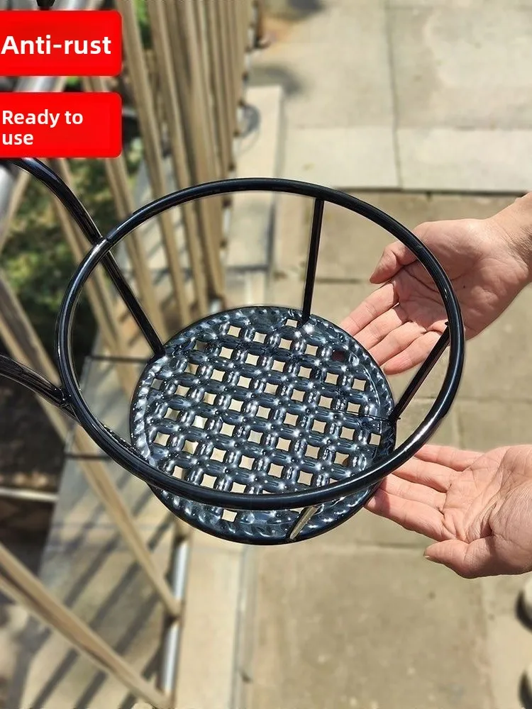 

Thiened Railings Цветочная корзина Балкон Подвесной железный художественный цветочный горшок Подставка для подоконника Держатель для растений Открытый металлический ящик для хранения Ra
