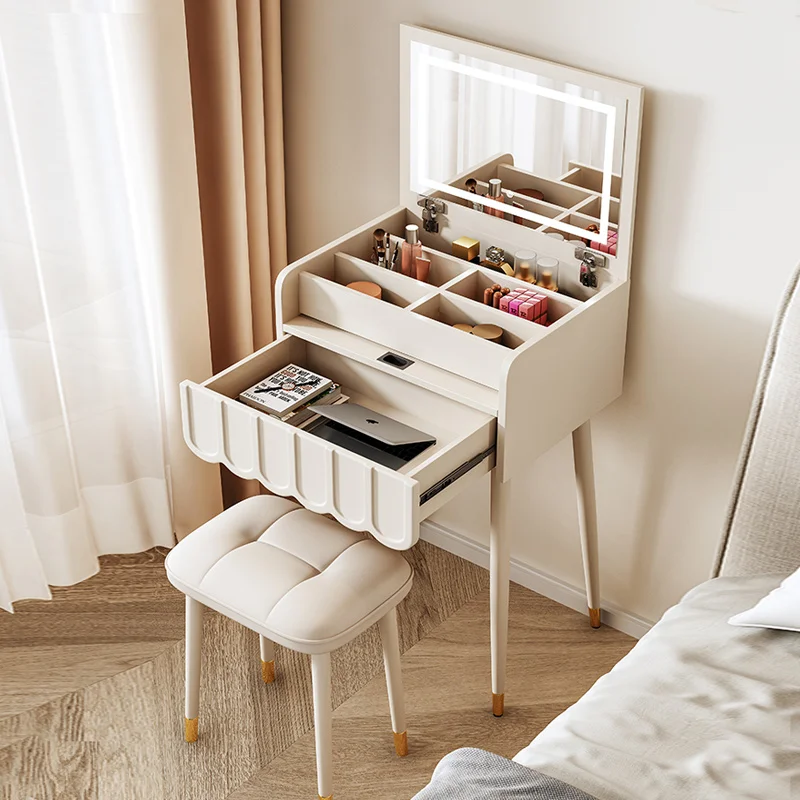 Cream wind flip dresser bedroom modern simple light luxury mini small makeup table super narrow 40 cm 50cm