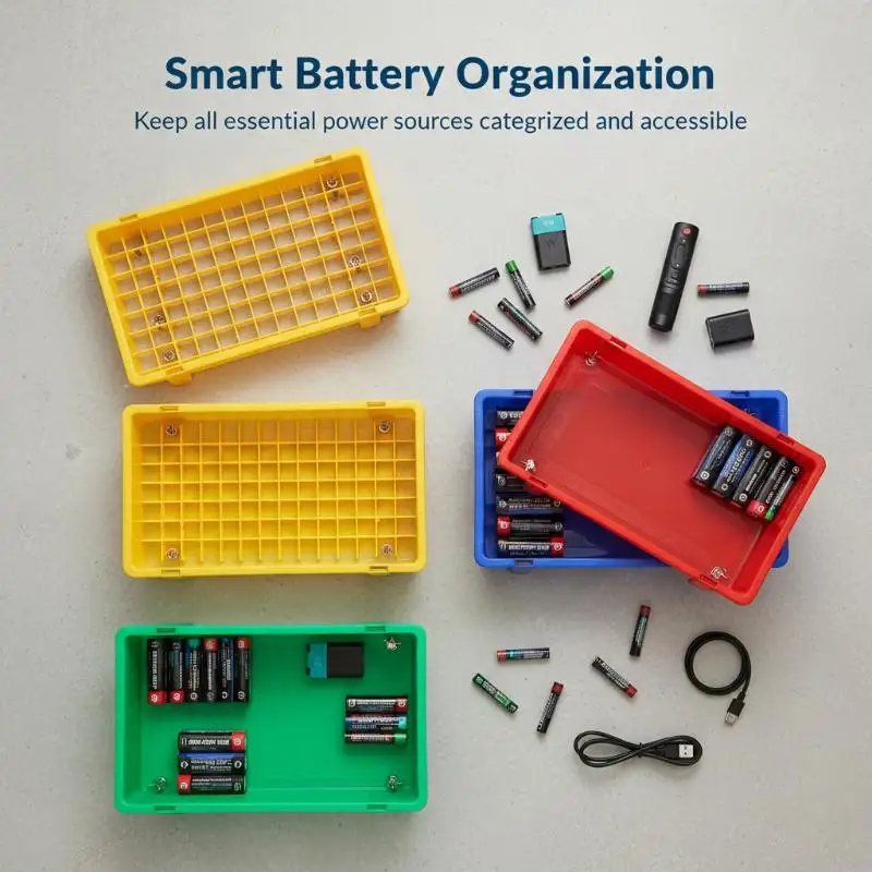 1PCS Thickened Plastic Lithium Battery Storage Box For 18650 Cells - Divided Transport And Turnover Tray