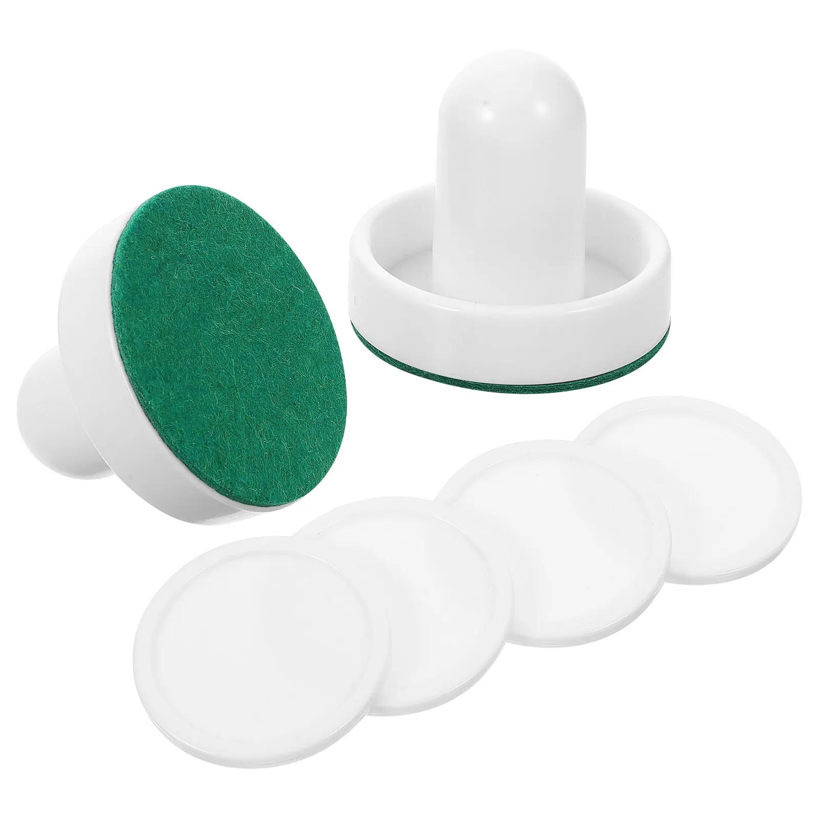 Air Hockey Set 2 White 60mm 2 Felt Covers 4 White 51mm Balls Table Game Accessories Replacement Parts Puck Kit