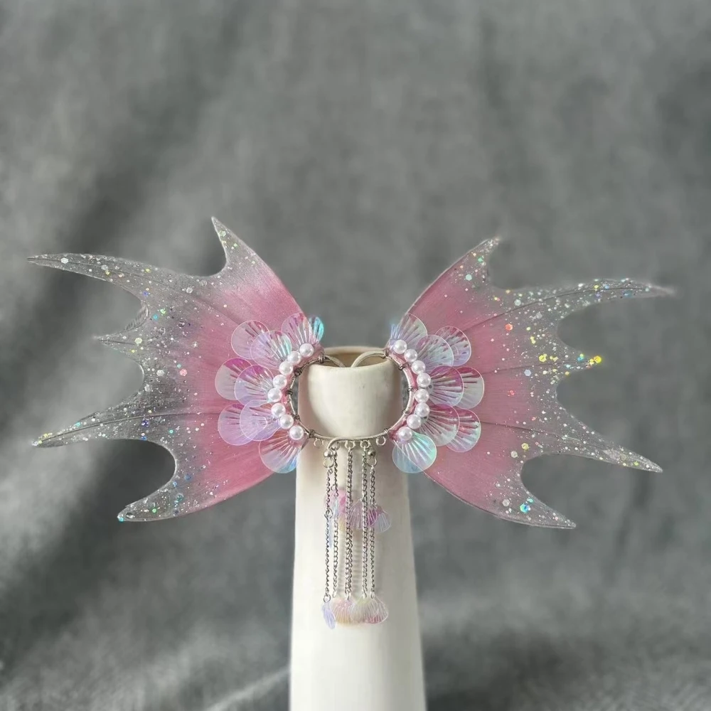 

New Hand Made Work Mermaid Princess Elf Earrings Cosplay Prop Theatre Costume Accessories For Game Party Anime Custom Made