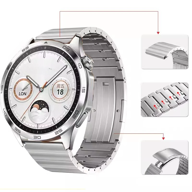 

Titanium Strap forl Huawei Watch GT4 46mm /GT3 Pro Gt2 /2Pro Watch 4 4Pro Watchband for Huawei Wath 3 Pro New GT 2E Wristband