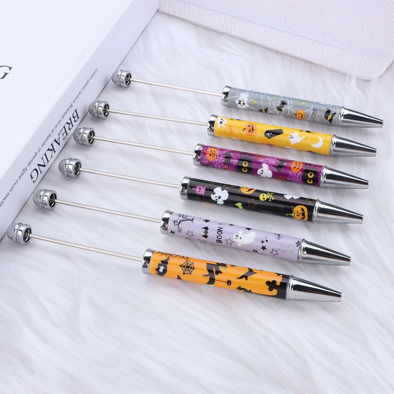 Back To School 10PCS Creative Halloween Bead Ballpoint Pen Set, Fun Office And Study Supplies