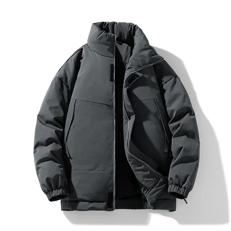 

Утолщенная теплая хлопковая куртка с воротником-стойкой, ветрозащитная мужская одежда, качественная удобная одежда Roupas Masculinas, подарок для отца, мужа