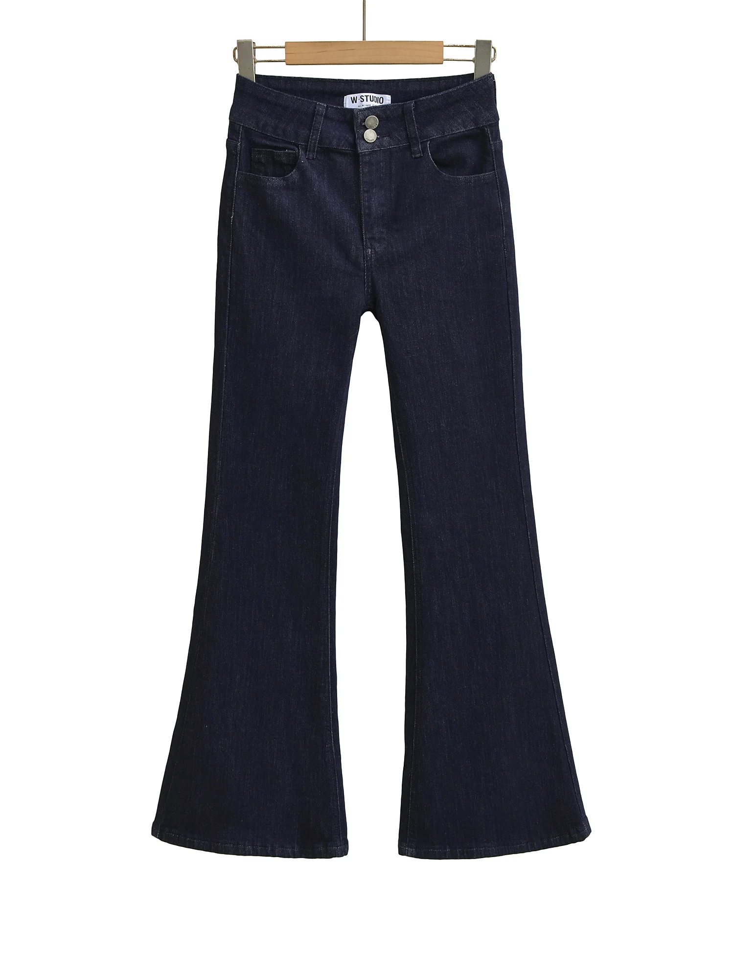 Jeans a gamba dritta a vita alta da donna originali Muffin elastico Top dimagrante drappeggiato bootcut retrò Sle autunno nuovo arrivo