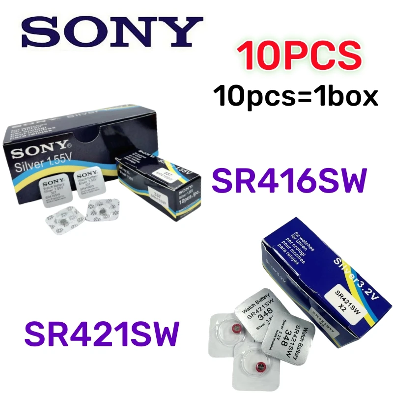 10-40 قطعة الأصلي سوني 337 SR416SW ساعة البطارية SR421SW 348 بطارية التعبئة والتغليف المستقلة sr416sw 337 sr421sw 348 sr 416