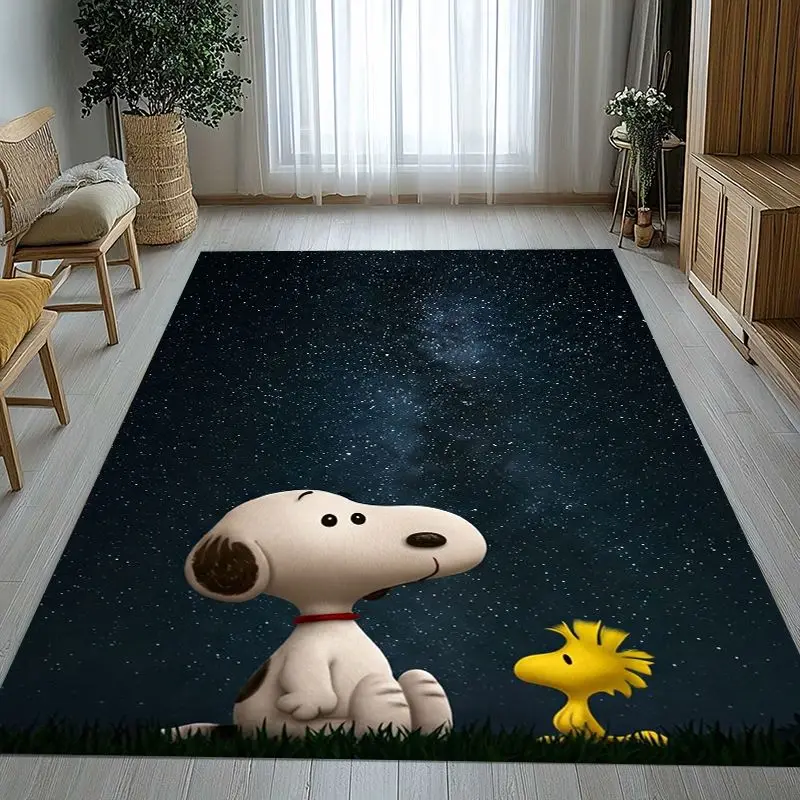 Funny S-Snoopys Dog Cartoon Area Rug,Soft Non-Slip Carpet Mat for Living Room Bedroom Playroom,Sofa Floor Rug,Home Decor Gift