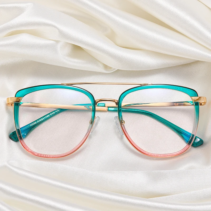 BEMORE High Quality Pilot Anti-Blue Light Woman Reading Myopia Degree Glasses Diopter 0 to +/-4.0 be Customizable Prescription