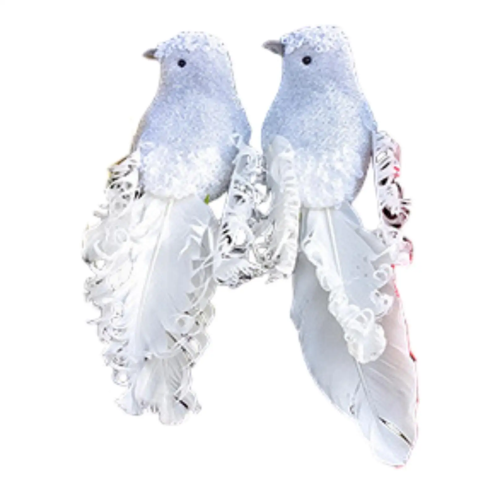 Simulated Feather Birds Figurines Christmas Decoration Artificial Statues Garden Decor Sculptures for Outdoor Yard Collectible