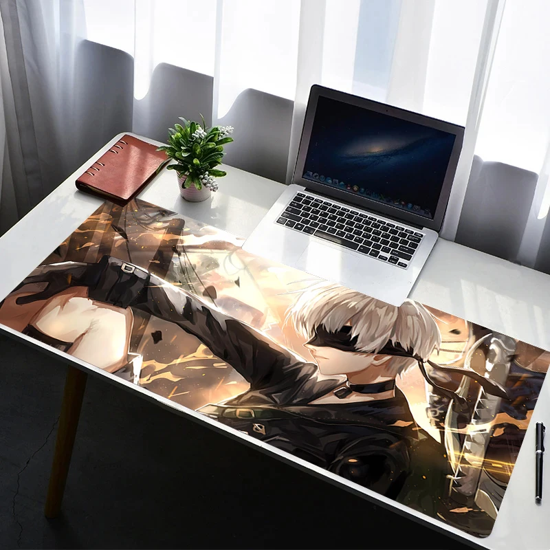 أنيمي ماوس الألعاب الكمبيوتر خزانة ماوس الوسادة 9S Nier Automata كبير ماوس حصيرة المطاط الطبيعي حصيرة مكتبية الكمبيوتر مكتب الحصير تصميم ماوس الوسادة #2