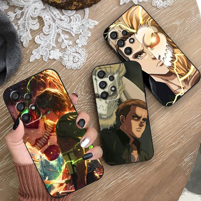 A-Attacks On T-Titan Cartoon For Samsung Note 20 10 Ultra Plus A31 A14 A12 A70 A34 A25 A04 A05 A15 A24 5G Black TPU Phone Case