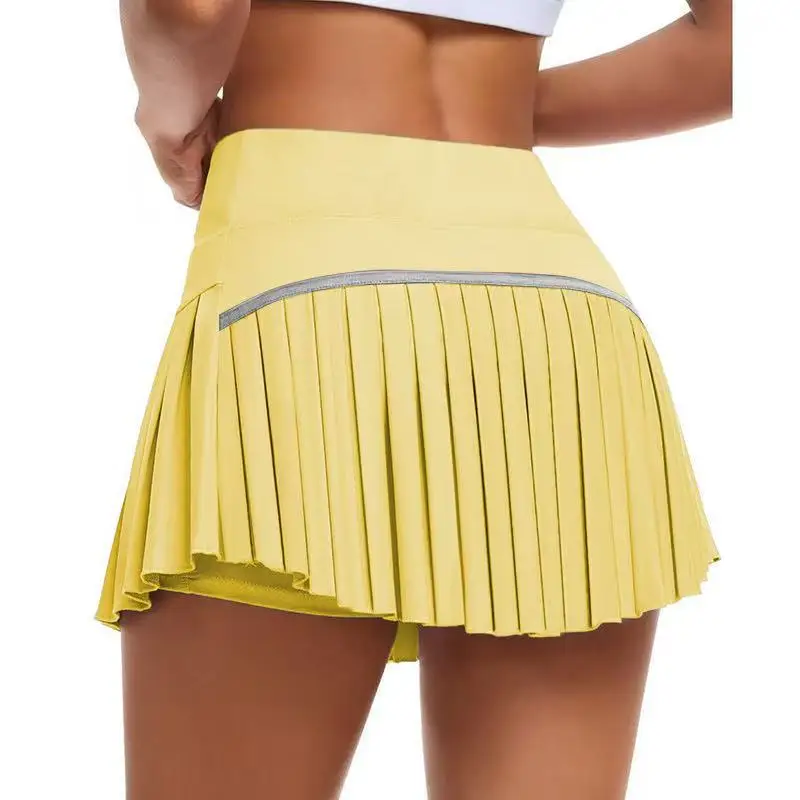 التنانير التنس رياضة الغولف الجري مطوي Pantskirts حجم كبير النساء الملونة S-XXL الرياضة اللياقة البدنية عالية الخصر Skorts مع جيب #1