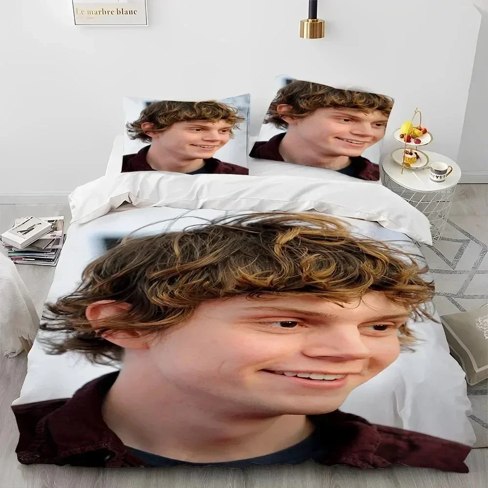 Cute Evan Peters Movie TV Actor Bedding Set Duvet Cover Bed Set Quilt Cover Pillowcase Comforter king Queen Size Boys Adult