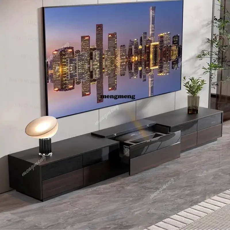 Best seller Light luxury high-end laser TV special cabinet Electric telescopic table Projector Smart TV cabinet Floor cabinet
