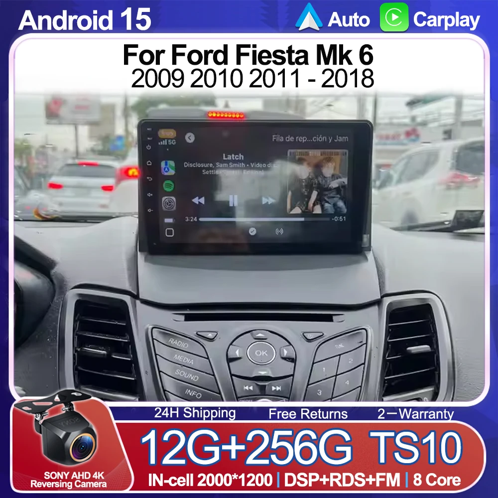 

Автомагнитола Android 15 для Ford Fiesta Mk 6 2009-2018 с мультимедиа, видео-плеером, Bluetooth, Mirror Link, сенсорным экраном, RDS, 5G