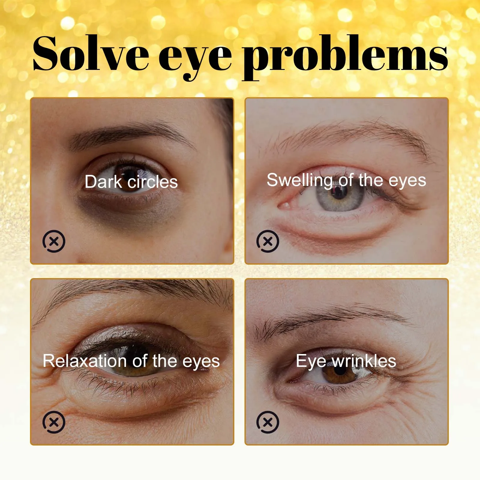 60PCS Golden Eyes Masks Deep Moisturizing Enhance Skin Elasticity Fade Fine Lines Lifting Firming Glowing Mild Eye Care Patch