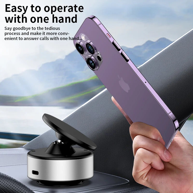 NEW Car Magnetic Vacuum Adsorption Bracket 360° Rotating Navigation Mobile Phone Holder For 4.7-inch Or Above Smartphones image 6