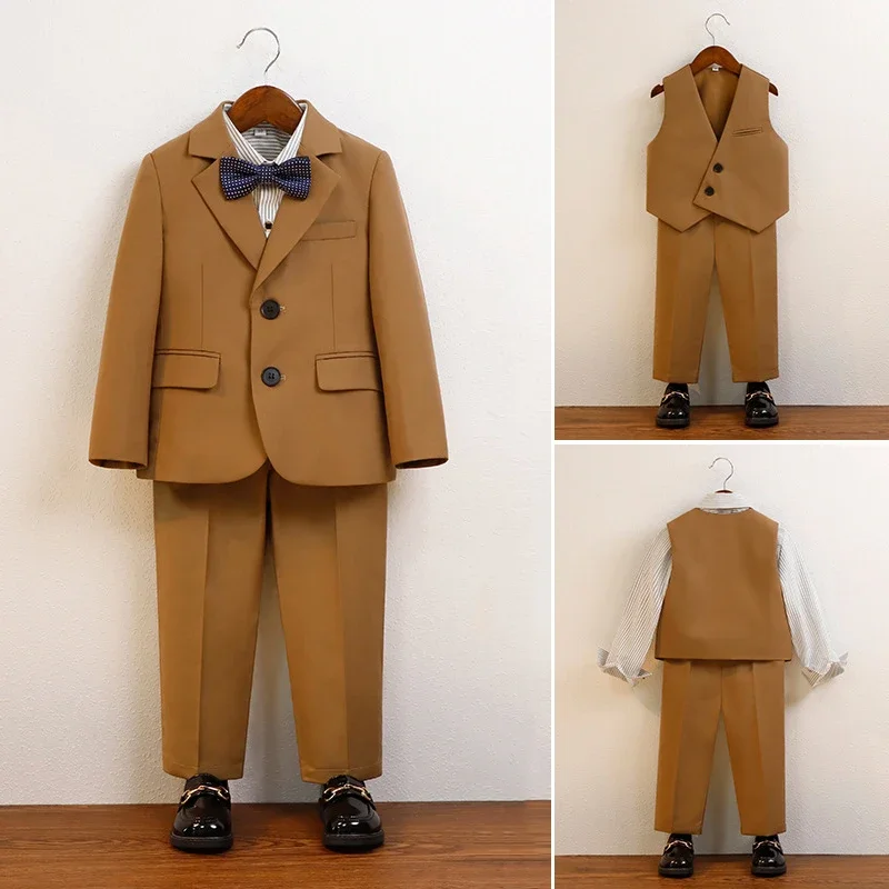

Children Birthday Blazers Set Spring Fall Boys Suits for Weddings 8 10 Y Formal Host Piano Performances Costumes Twins Outfits