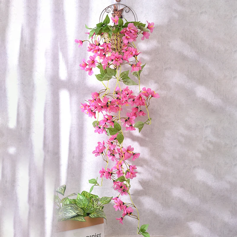 Artificial Winter Jasmine Wall Hanging False Flower Rattan Living Room Wall Decoration Plant Plastic Flowers Rattan Chlorophytum