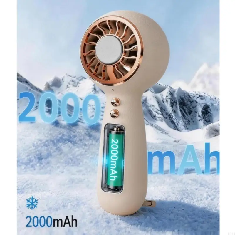 Mini USB Desk Fan 2000mAh Portable Handheld Fan With Adjustable For Office Home Travel H8WD
