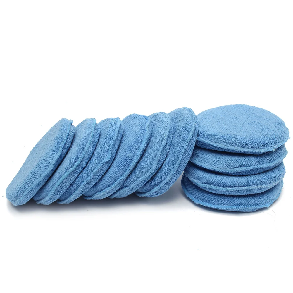 

6pcs 5 inch Waxing Polish Wax Sponge Applicator Pads Vehicle Glass Clean (Blue) blue waxing polish car wax sponge