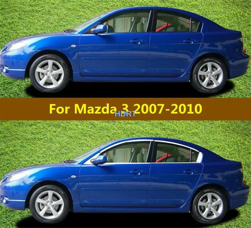 

Для Mazda 3 2007-2010 седан автомобильный Стайлинг из нержавеющей стали стеллаж отделка окон полоса наклейка внешний декор аксессуары